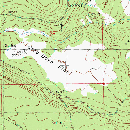 Topographic Map of Otto Boye Flat, OR