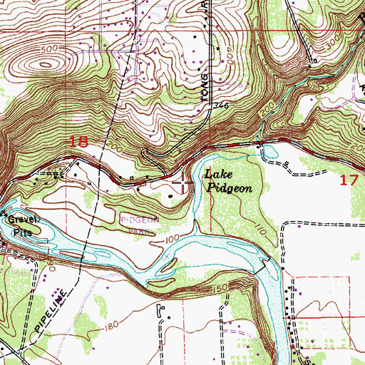 Topographic Map of Lake Pidgeon (historical), OR