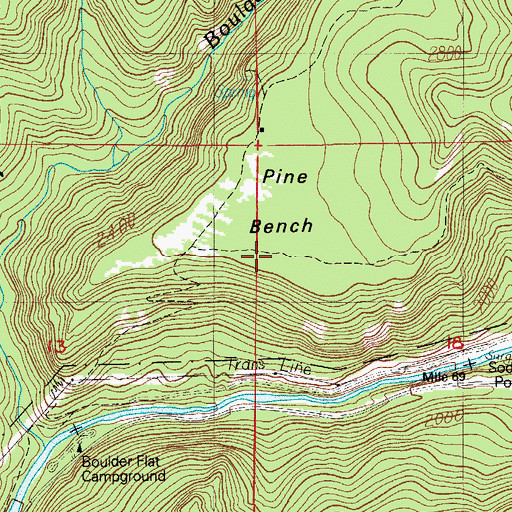 Topographic Map of Pine Bench, OR