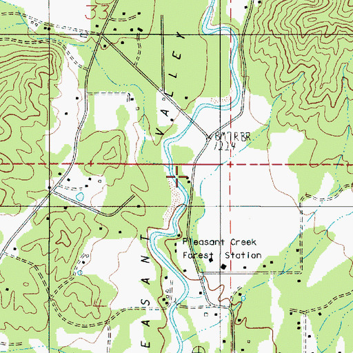 Topographic Map of Pleasant Creek Guard Station, OR
