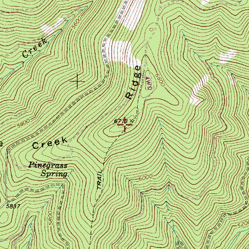 Topographic Map of Pole Creek Ridge, OR