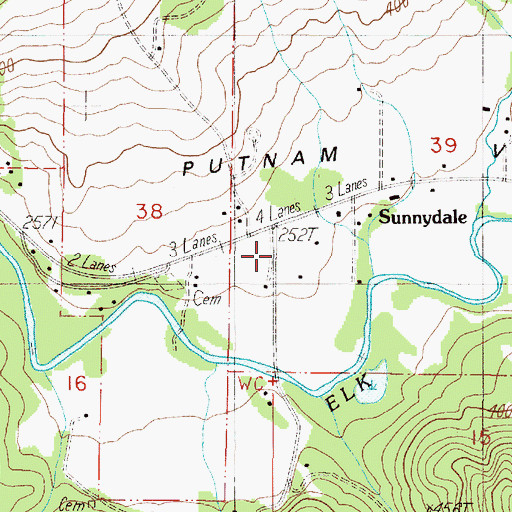 Topographic Map of Putnam Valley, OR
