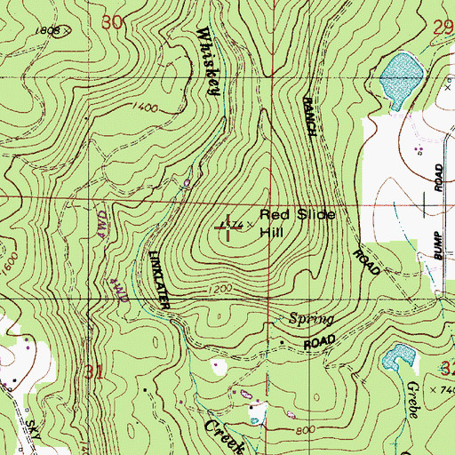 Topographic Map of Red Slide Hill, OR