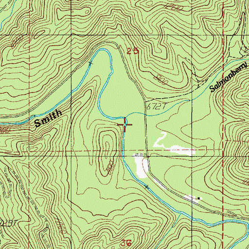 Topographic Map of Salmonberry Creek, OR