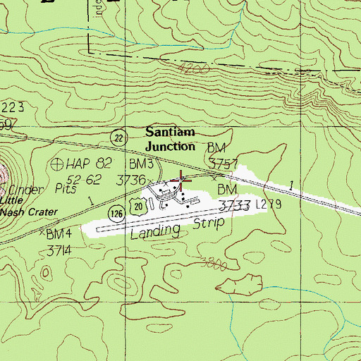 Topographic Map of Santiam Junction, OR