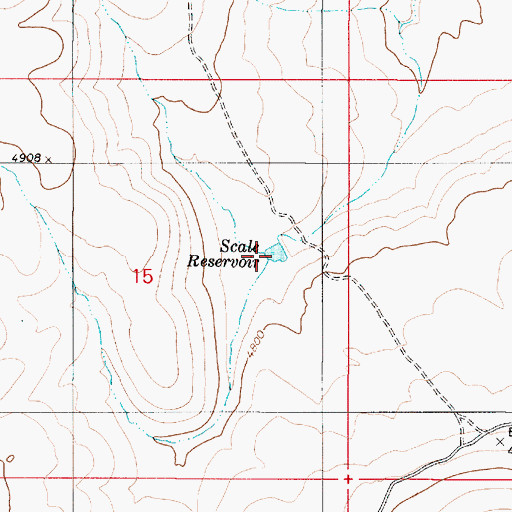 Topographic Map of Scale Reservoir, OR