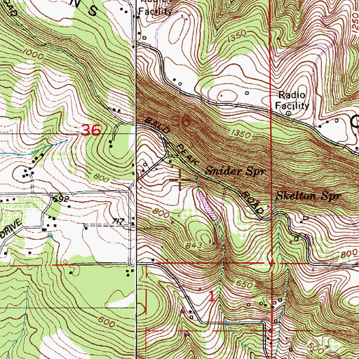 Topographic Map of Snider Spring, OR