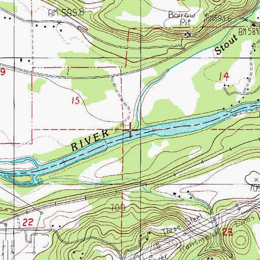 Topographic Map of Stout Creek, OR