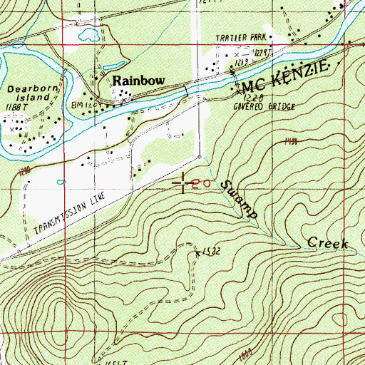 Topographic Map of Swamp Creek, OR