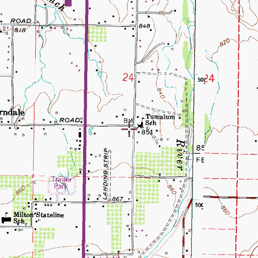 Topographic Map of Tumalum School (historical), OR