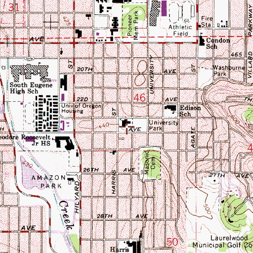 Topographic Map of University City Park, OR