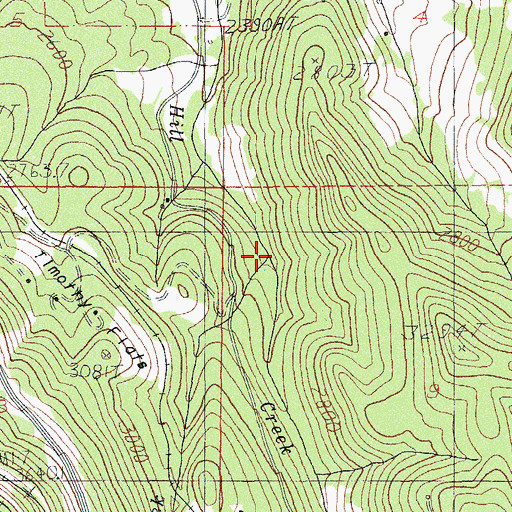 Topographic Map of Wall Creek, OR