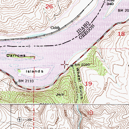 Topographic Map of Wheel Gulch, OR