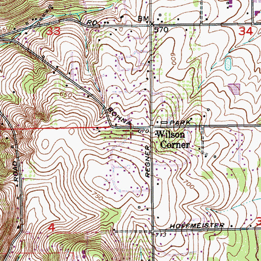 Topographic Map of Wilson Corner, OR