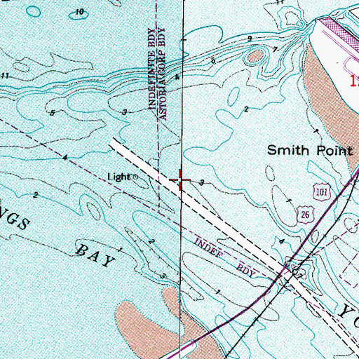 Topographic Map of Youngs River, OR