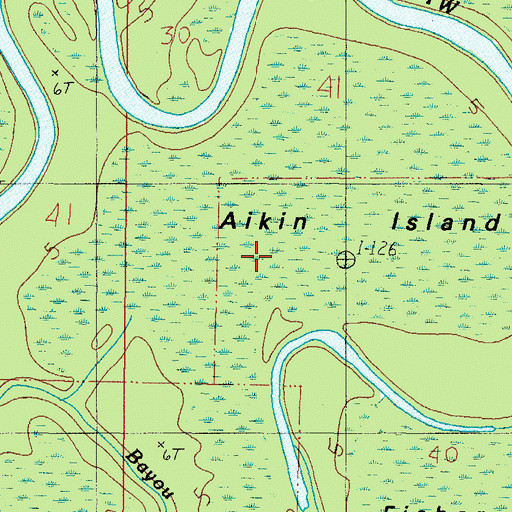 Topographic Map of Aikin Island, AL