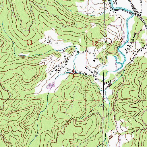 Topographic Map of Abercrombie Creek, OR