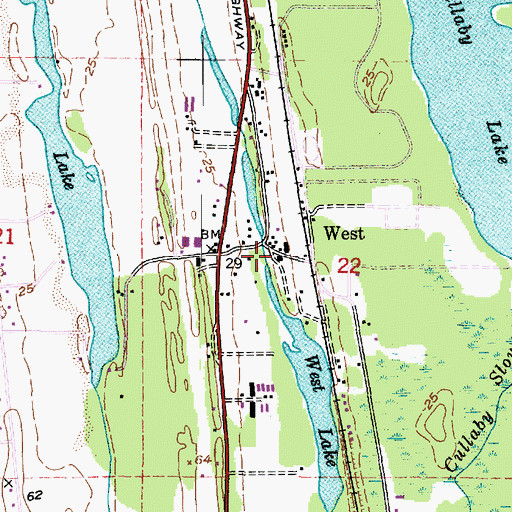 Topographic Map of West Lake, OR
