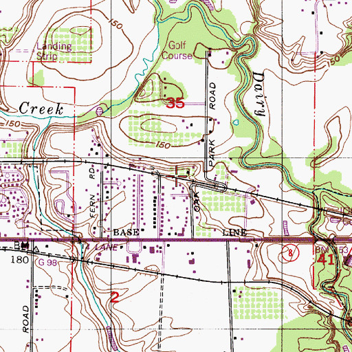 Topographic Map of Oak Park (historical), OR