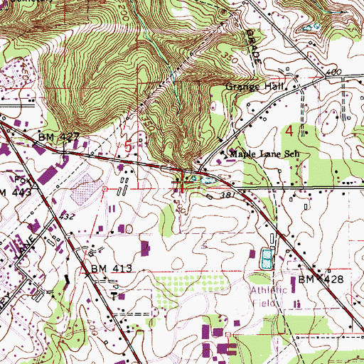 Topographic Map of Maple Lane, OR