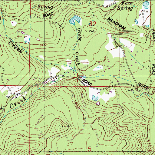 Topographic Map of Dam Site Reservoir, OR