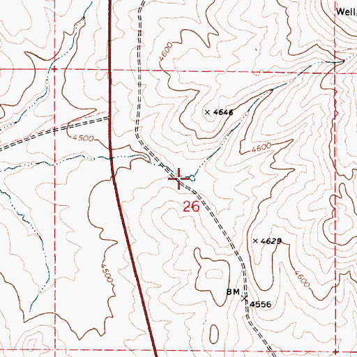 Topographic Map of Hooker Reservoir, OR