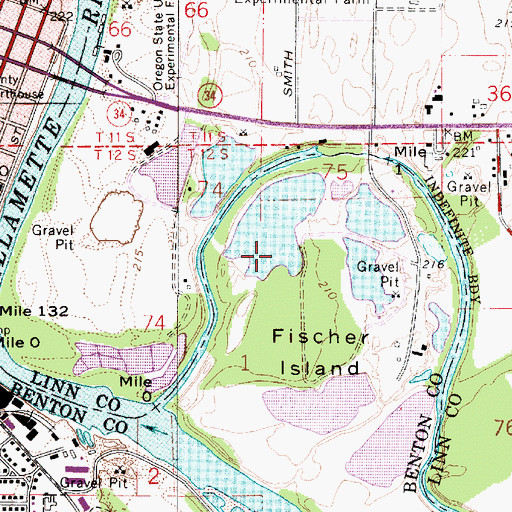 Topographic Map of Fisher Island Pond, OR