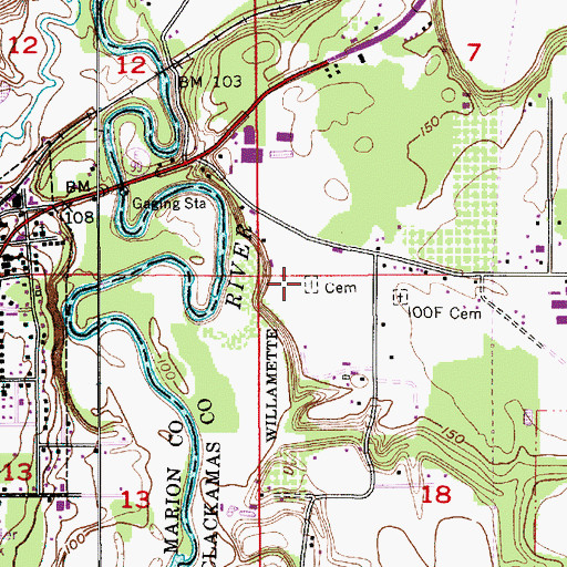 Topographic Map of Irwin Cemetery, OR