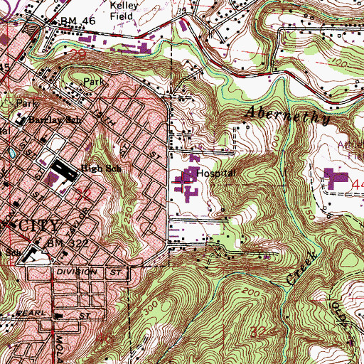 Topographic Map of Willamette Falls Community Hospital Heliport, OR