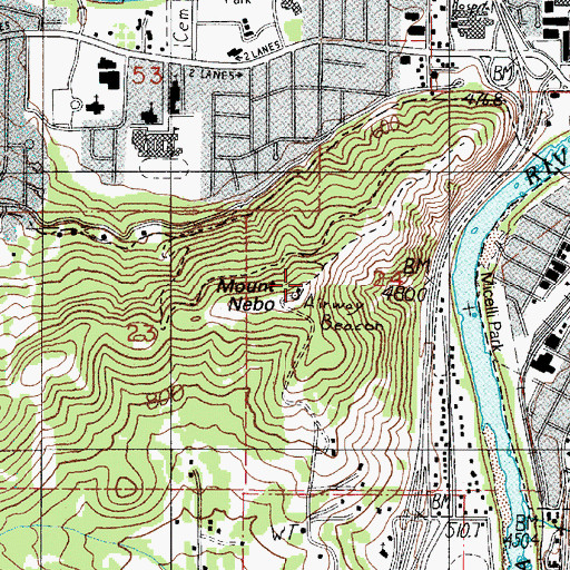 Topographic Map of KRSB-FM, OR