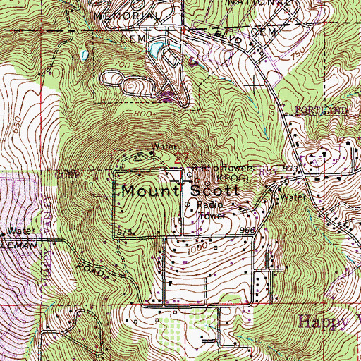 Topographic Map of KUPL-AM, OR