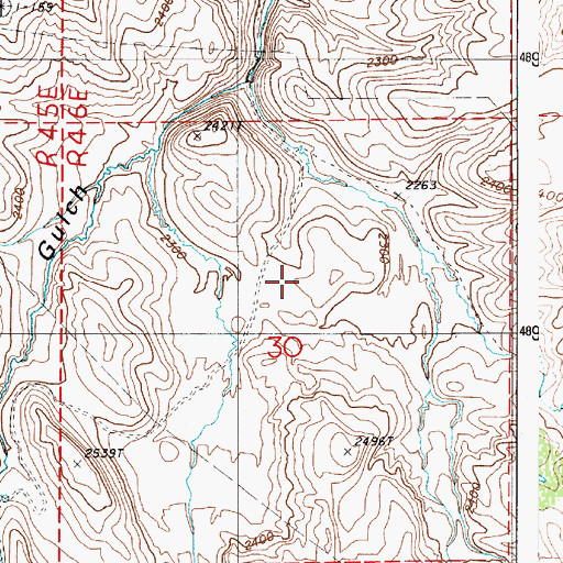 Topographic Map of Wheel Gulch Basin, OR