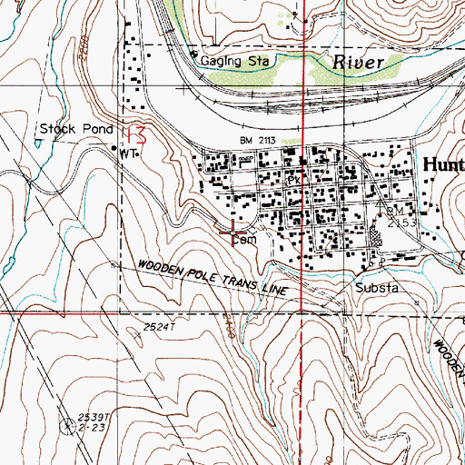 Topographic Map of Huntington Old Cemetery, OR