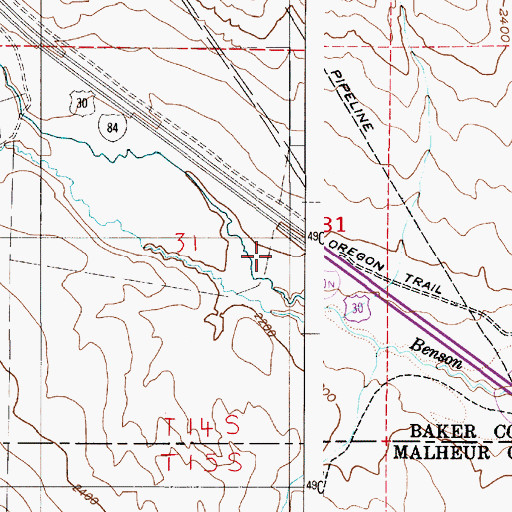 Topographic Map of Smith Gulch, OR