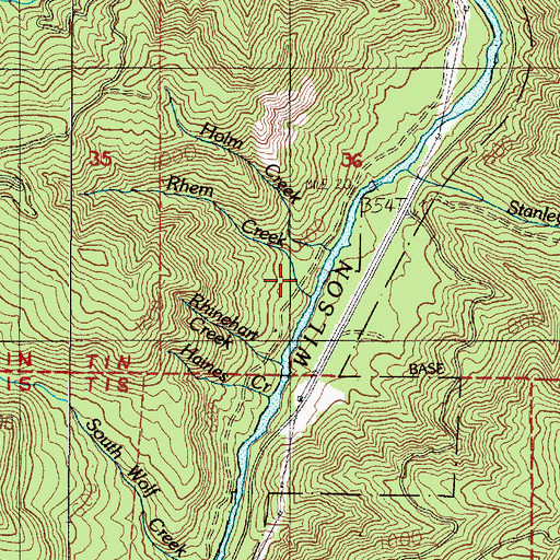 Topographic Map of Holm Creek, OR