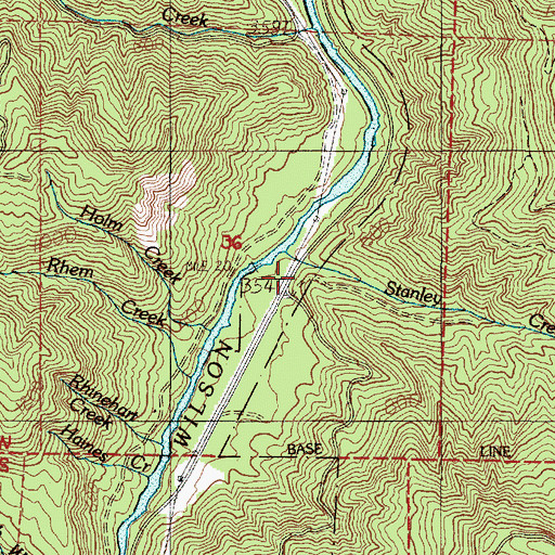 Topographic Map of Hoyt Creek, OR