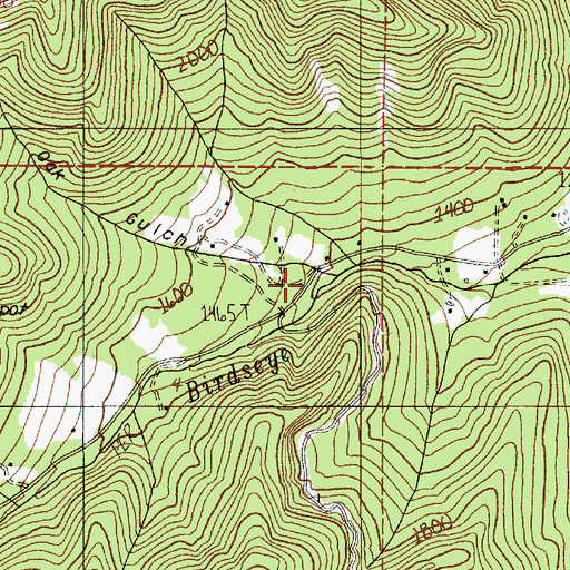 Topographic Map of Oak Gulch, OR