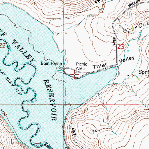 Topographic Map of Thief Valley County Park, OR