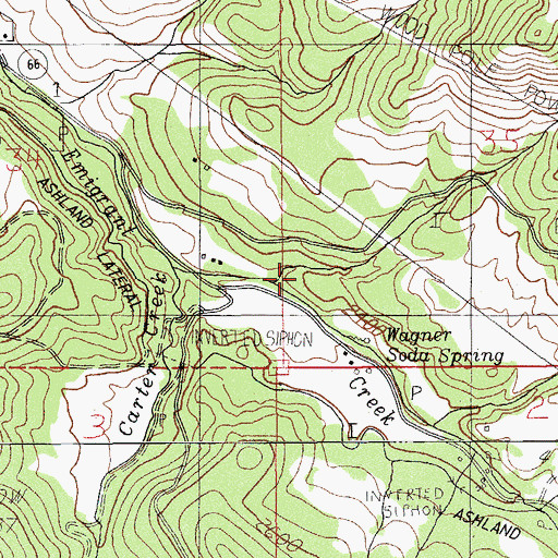 Topographic Map of Wagner Springs (historical), OR