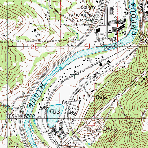 Topographic Map of Iverson Log Ponds, OR