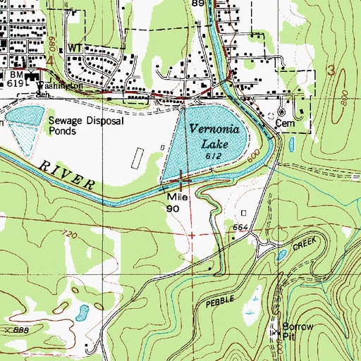 Topographic Map of Vernonia Log Pond Dike, OR