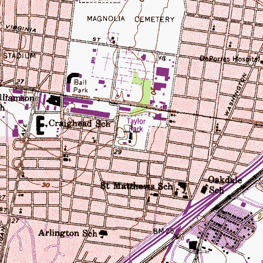 Topographic Map of Baltimore Park, AL