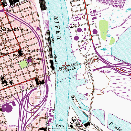 Topographic Map of Bankhead Tunnel, AL