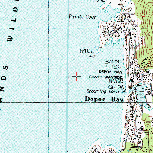 Topographic Map of North Reef, OR