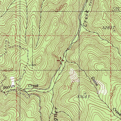 Topographic Map of Goose Creek, OR