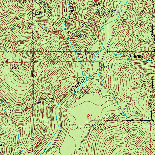 Topographic Map of Beverly Creek, OR