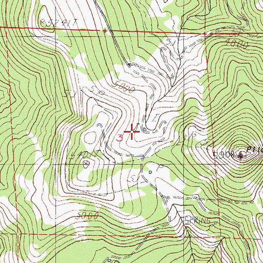 Topographic Map of Porcupine Reservoir, OR