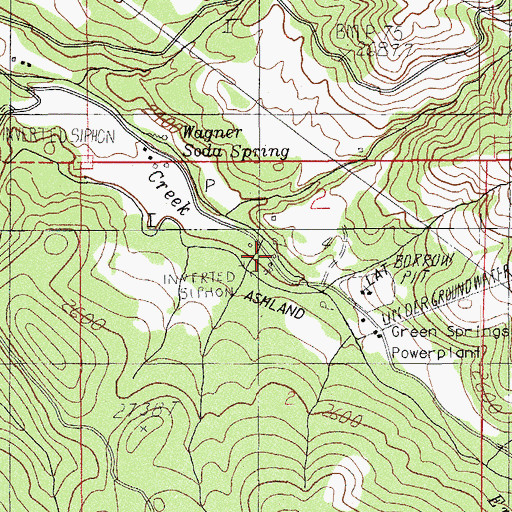 Topographic Map of Soda Spring (historical), OR