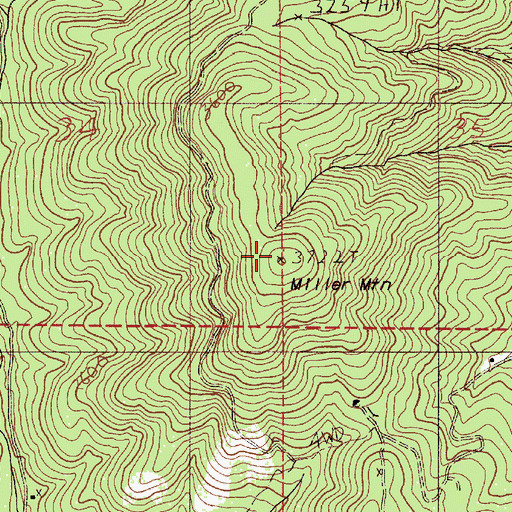 Topographic Map of Miller Mountain, OR