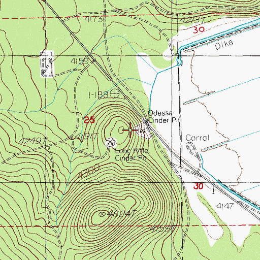 Topographic Map of Odessa Cinder Pit, OR